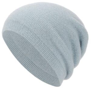 9415 Blue Cashmere Beanie - Winter Knitting Hat Light Blue